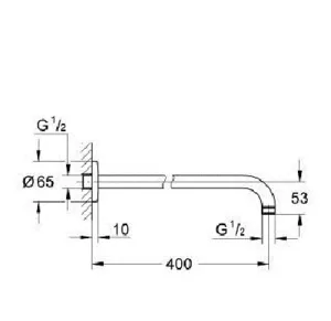 זרוע לראש מקלחת עגול 40 ס"מ כרום GROHE - גרואה 27851000 GROHE גרואה
