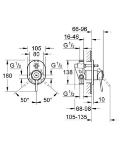 ערכה חיצונית אינטרפוץ 4 דרך באו קלאסיק BAUCLASSIC כרום GROHE - גרואה 29047000 GROHE גרואה