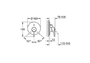 ערכה חיצונית ל-4 דרך קונצ'טו CONCENTTO כרום GROHE - גרואה 19346001 GROHE גרואה