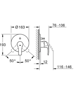 ערכה חיצונית אינטרפוץ 4 דרך יורוסמארט כרום GROHE - גרואה 19450002 PRO
