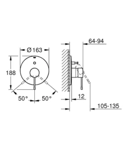 ערכה חיצונית אינטרפוץ 4 דרך אסנס ESSENCE כרום GROHE - גרואה 19285001 GROHE גרואה