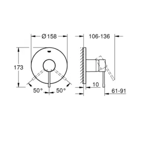 ערכה חיצונית אינטרפוץ 3 דרך אסנס ESSENCE כרום GROHE - גרואה 24057001 GROHE גרואה