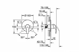 אינטרפוץ קומפלט 3 דרך יורוסמארט EUROSMART כרום GROHE - גרואה 33556002 GROHE גרואה