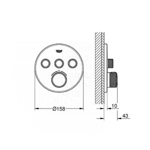 אינטרפוץ טרמוסטטי 4 דרך SMART CONTROL גרואה - GROHE שחור מט GR-29508KF0 GROHE גרואה