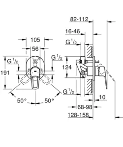אינטרפוץ 4 דרך קומפלט באולופ BAULOOP כרום GROHE - גרואה 29041001 GROHE גרואה