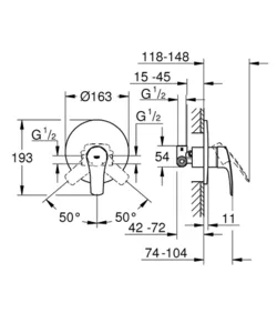 אינטרפוץ 3 דרך קומפלט יורוסמארט EUROSMART כרום GROHE - גרואה 33556003 GROHE גרואה
