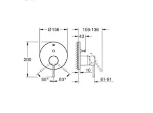 כיסוי חיצוני לאינטרפוץ 4 דרך זהב צהוב GR-24058GN1 GROHE גרואה