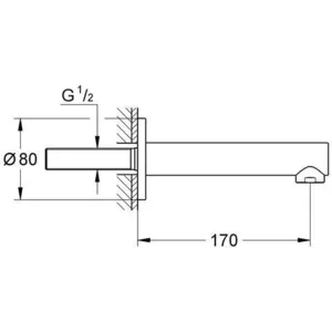 פיית מילוי 170 מ"מ כרום GROHE - גרואה 13280001 GROHE גרואה