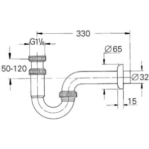סיפון 11/4 כרום GROHE גרואה 28961000