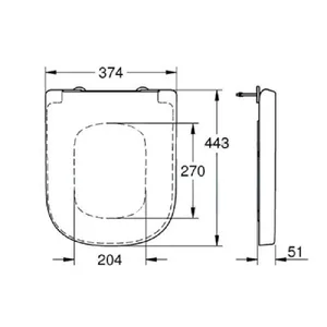 מושב אסלה דגם EURO טריקה שקטה לבן מבריק GROHE - גרואה GR39330002 GROHE גרואה
