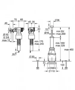 סט מנגנון ניאגרה קומפלט למונובלוק 37078PI0 GROHE גרואה