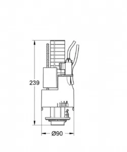 פעמון פנאומטי למנגנון מיכל סמוי 2 צינורות GROHE - גרואה 42774000 GROHE גרואה