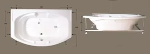 אמבטיה יוקרתית 180/90/120 ס"מ דגם MTI86