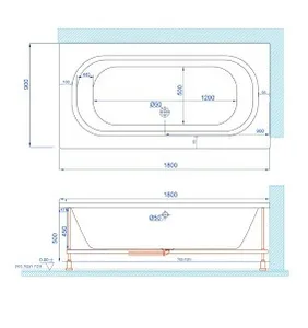 אמבטיה יוקרתית 180/90 ס"מ דגם MTI79