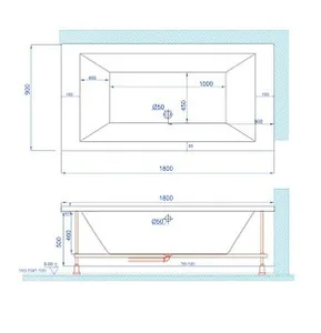 אמבטיה יוקרתית 180/90 ס"מ דגם MTI19