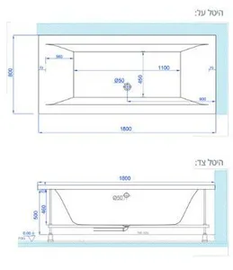 אמבטיה יוקרתית 180/80 ס"מ דגם MTI18