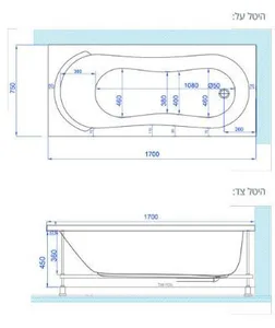 אמבטיה יוקרתית 170/75 ס"מ דגם MTI84