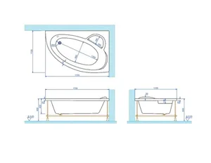 אמבטיה יוקרתית 170/110 ס"מ דגם MTI26