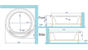 אמבטיה יוקרתית 164 ס"מ דגם MTI67