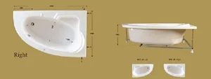 אמבטיה יוקרתית 160/100 ס"מ דגם MTI28