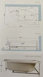 אמבטיה יוקרתית 160/100 ס"מ דגם MTI28