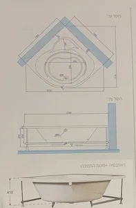 אמבטיה יוקרתית 150/150 ס"מ דגם MTI35