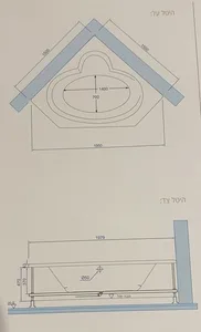 אמבטיה יוקרתית 150/150 ס"מ דגם MTI102