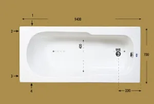 אמבטיה יוקרתית 140/70 ס"מ דגם MTI81