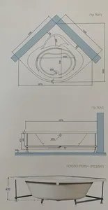 אמבטיה יוקרתית 140/140 ס"מ דגם MTI34
