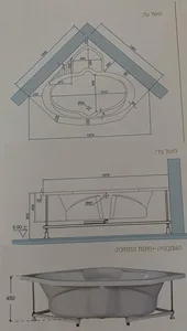 אמבטיה יוקרתית 140/140 ס"מ דגם MTI33