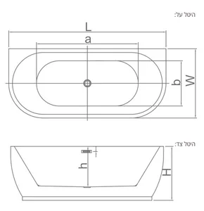 אמבטיה יוקרתית 180/80/58 ס"מ דגם MTI412