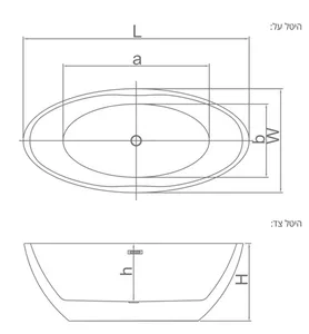 אמבטיה יוקרתית 170/78/60 ס"מ דגם MTI407