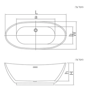 אמבטיה יוקרתית 168/74/66 ס"מ דגם MTI406-I