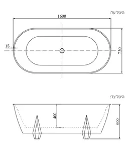 אמבטיה יוקרתית 160/73/60 ס"מ דגם MTI470