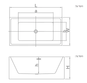 אמבטיה יוקרתית 157/80/60 ס"מ דגם MTI405