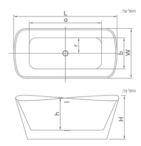 אמבטיה יוקרתית 170/78/66 ס"מ דגם MTI441