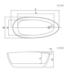 אמבטיה יוקרתית 170/78/62 ס"מ דגם MTI430