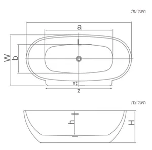 אמבטיה יוקרתית 165/80/58 ס"מ דגם MTI415