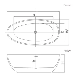 אמבטיה יוקרתית 180/90/59 ס"מ דגם MTI414