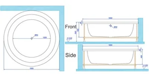אמבטיה יוקרתית 180 ס"מ דגם MTI99