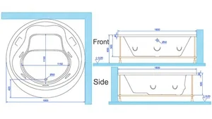 אמבטיה יוקרתית 180 ס"מ דגם MTI51