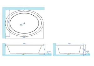 אמבטיה יוקרתית 200/140 ס"מ דגם MTI97