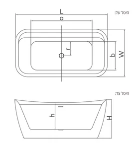 אמבטיה יוקרתית 170/78/65 ס"מ דגם MTI432