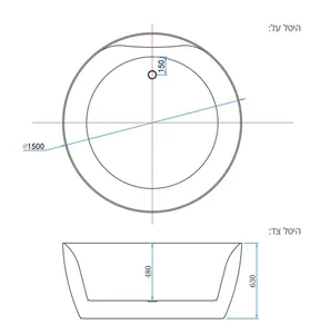 אמבטיה יוקרתית 150/150/63 ס"מ דגם MTI416