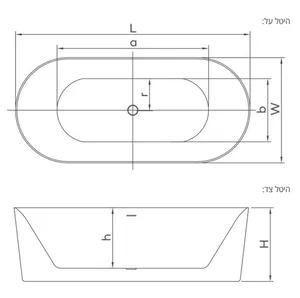 אמבטיה יוקרתית 178/80/60 ס"מ דגם MTI445