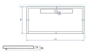 אגנית אקרילית עם תעלת ניקוז 170*80 ס"מ MTI233