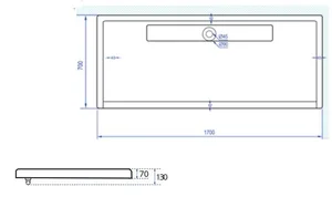 אגנית אקרילית עם תעלת ניקוז 170*70 ס"מ MTI275