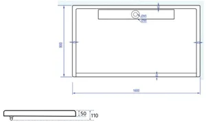 אגנית אקרילית עם תעלת ניקוז 160*90 ס"מ MTI243