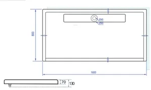 אגנית אקרילית עם תעלת ניקוז 160*80 ס"מ MTI293