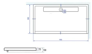 אגנית אקרילית עם תעלת ניקוז 150*80 ס"מ MTI232
